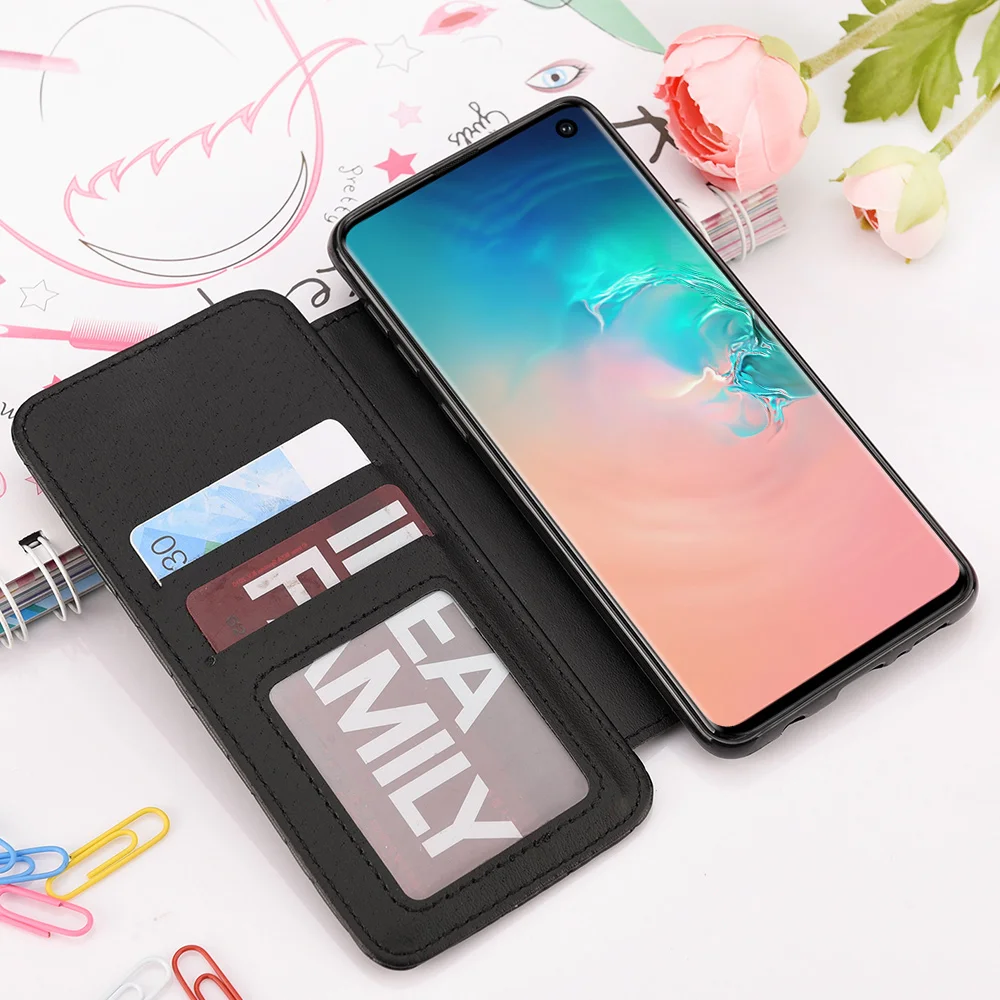 Роскошный кожаный чехол бумажник с откидной крышкой для Samsung S20 Ultra 5G S9 Plus S8 S10 S10e