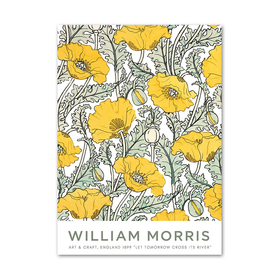 William Morris Leaf Flower Plant Abstract Wall Art Canvas Painting Nordic Posters And Prints Pictures For Living Room Decor | Дом и сад