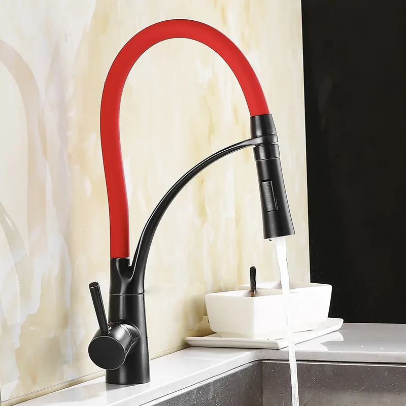 Senducs Pull Out Kitchen Faucet Quality Brass Sink Black Bronze Mixer Tap Luxury Down Basin | Строительство и ремонт