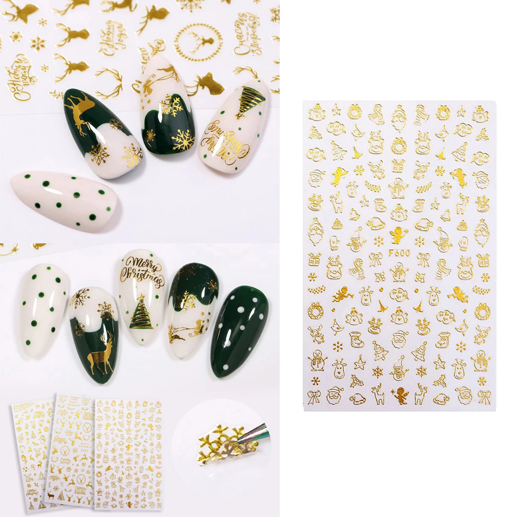 

Рождественская наклейка для ногтей аксессуары для ногтей 1 наклейки для ПК украшения ногтей Рождественский маникюр