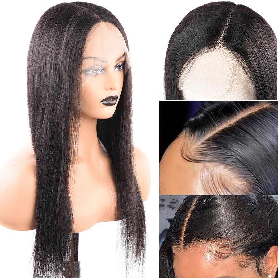 Дешевый парик из длинных прямых человеческих волос быстрая доставка на сетке 13x1 T