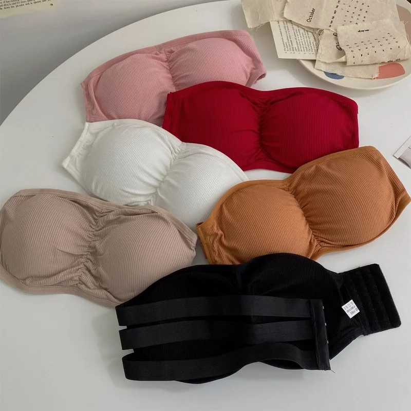 

New One Piece Seamless Tube Tops Women Invisible Bra Intimates Strapless Bustier Bandeau Breathable Wrapped Chest Underwear