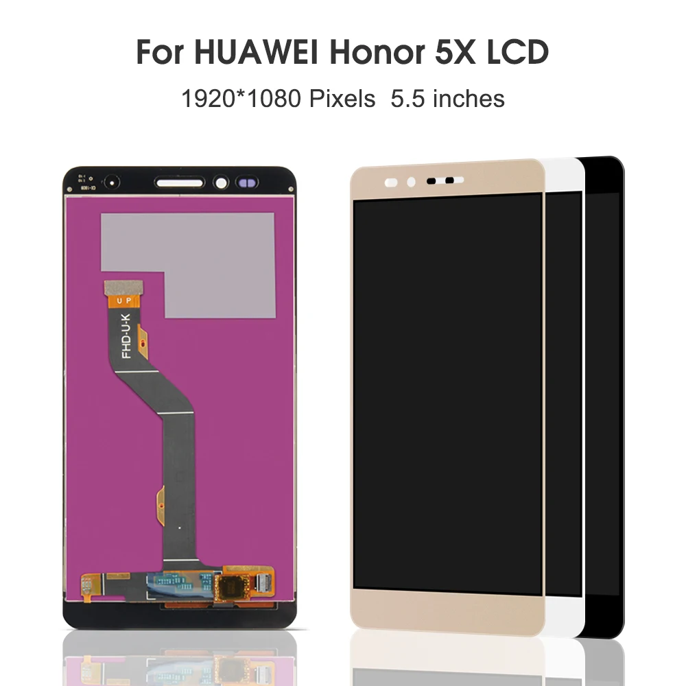 ЖК-дисплей для Huawei Honor 5X с сенсорным экраном и дигитайзером в сборе замена рамкой