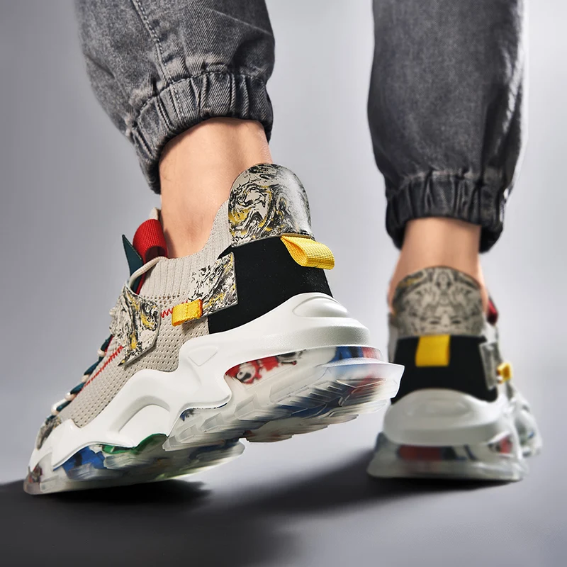 

Mens Sneackers Luxury Men's Sneakers Low Top Men Casual Shoes Fashion Light Breathable Beige Mens Running Streetwear