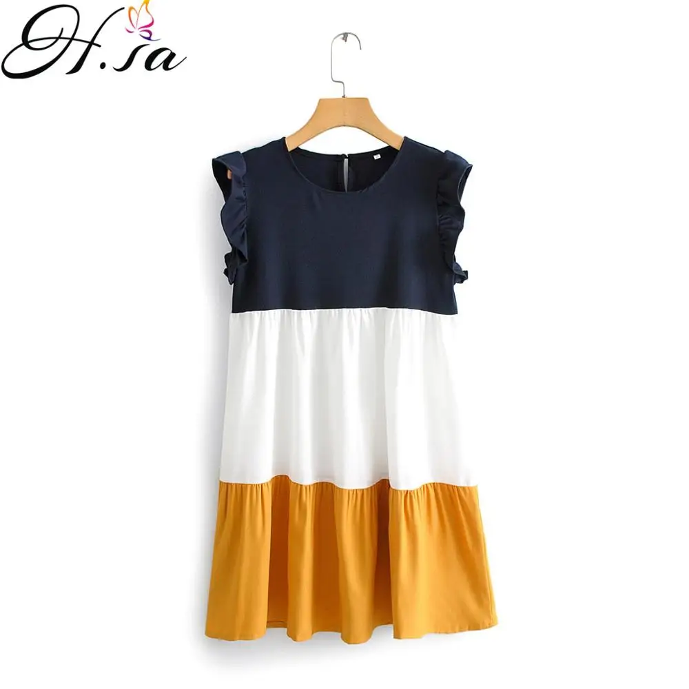 Женское вечернее платье без рукавов H.SA желтое плиссированное миди с