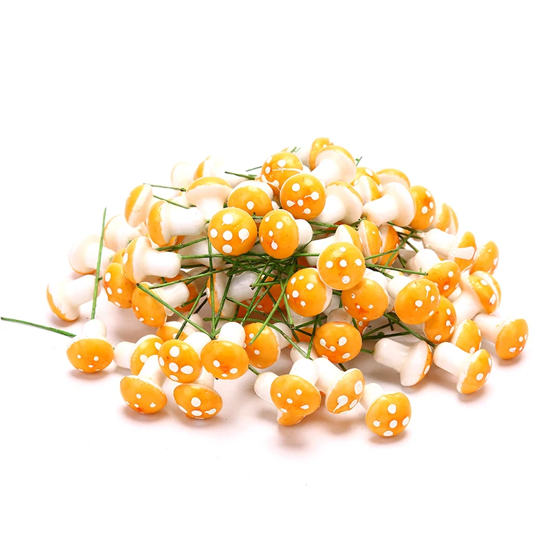 Новая миниатюрная модель искусственной маленькой грибной растительности для феерического сада - акционная фигурка, миниатюрные ремесла для декора, стейки, 100 штук.