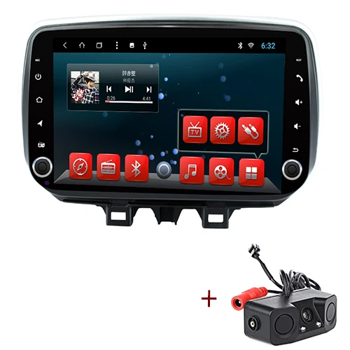 with Radar camera YAZH 1 Din Авторадио gps для hyundai Tucson/Ix35 с Android 9,0 Восьмиядерный ОЗУ 2 Гб ПЗУ 32 ГБ/10,1 дюймов дисплей - Цвет: with Radar camera