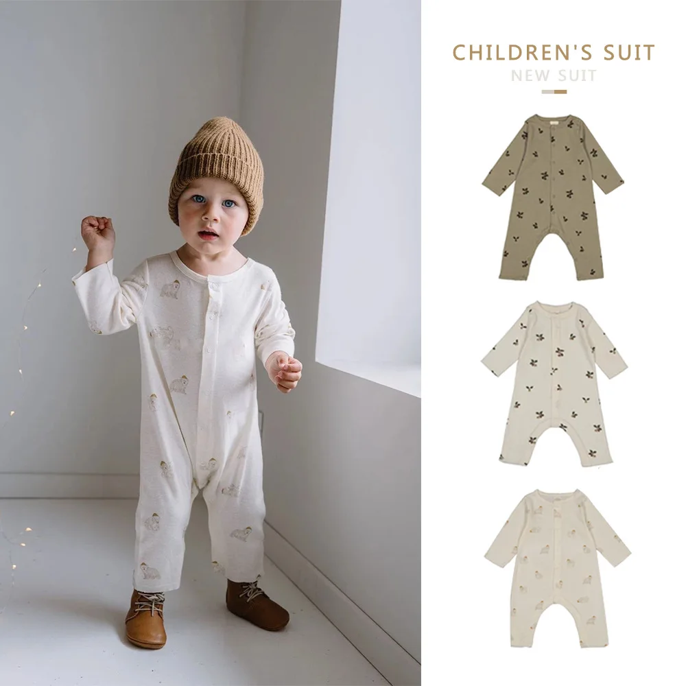 

Женская осенне-зимняя детская цельная милая детская пижама с длинным рукавом и принтом животных Детская домашняя пижама 2021