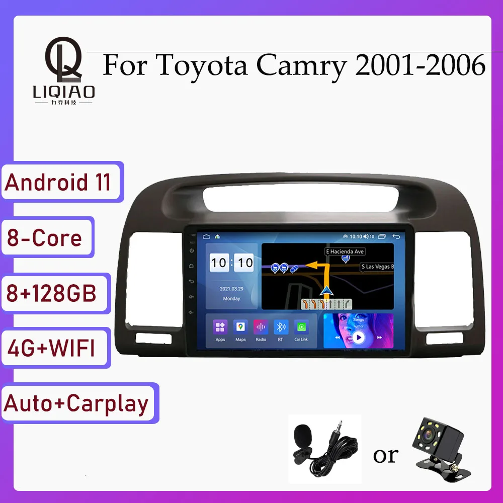 

Автомагнитола для Toyota Camry 2001-2006, мультимедийная навигация, GPS, видеоплеер, Android 11, 8 Гб ПЗУ, 128 ГБ ОЗУ, камера заднего вида, BT, USB