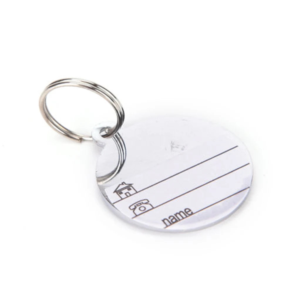 Круглый Кулон ошейник для собак с рисунком костей и идентификацией по имени