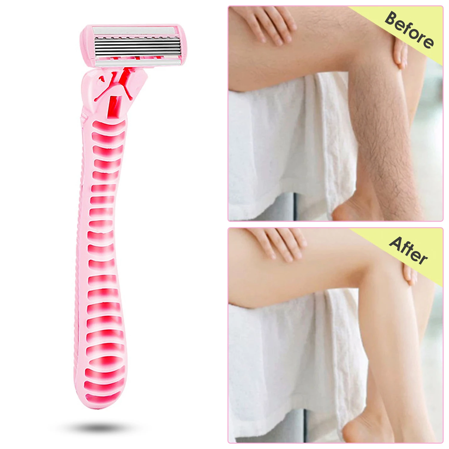 GT 6 слойная бритва для женщин нож удаления волос 1 держатель бритвы и 4 лезвия