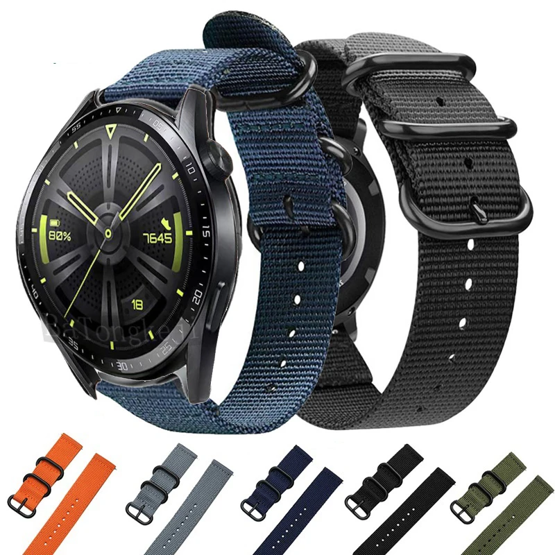 20mm 22mm Watchband For Huawei Watch GT3 42mm 46mm Strap Sports Bracelet Watch GT2 3 Pro/GT Runner 46mm Nylon Canvas Wrist Band