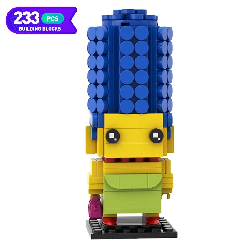 

MOC Anime Movie Brickheadz Figures Marge-Simpsoning Cartoon Characters Dolls Building Blocks Toys for Children Education Toys