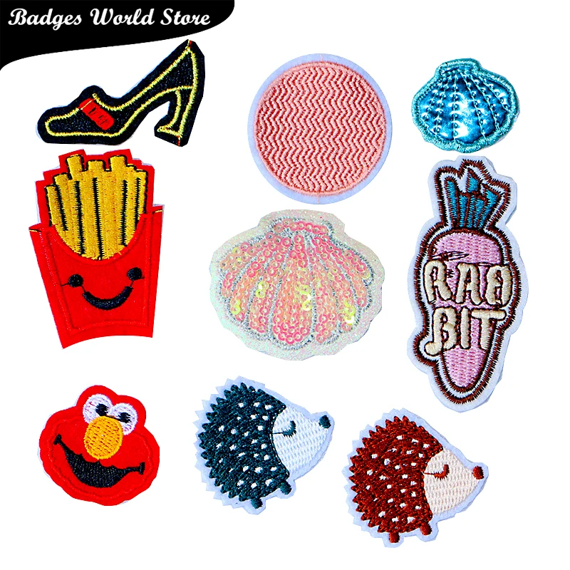 Мультфильм Аниме декоративная заплатка Ежик оболочки морковь значок вышитой