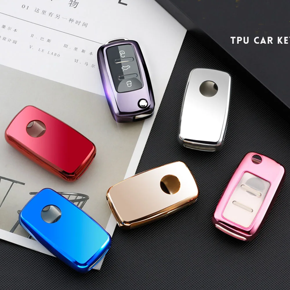 

New Key Protector Soft TPU Car Key Cover Case For POLO Tiguan Passat B5 B6 B7 Golf EOS Scirocco Jetta MK6 Octavia Accessories