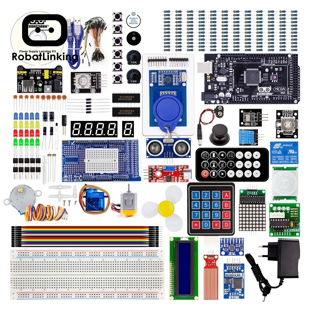 Самый полный стартовый набор robotlink EL-KIT-008 Mega 2560 с обучающим руководством для Arduino
