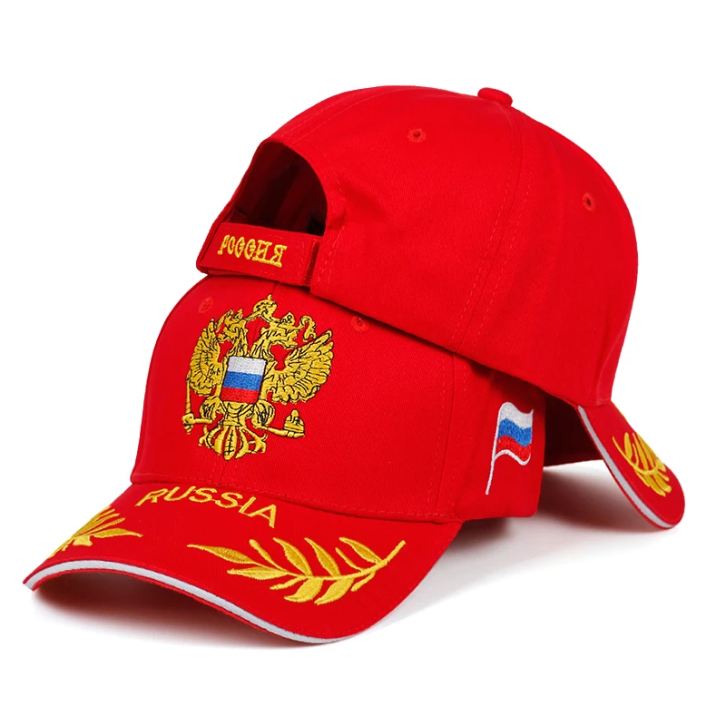 Новая модная бейсбольная Кепка с вышивкой в России, модная бейсболка для мужчин и женщин, повседневные кепки, регулируемые хлопковые спортивные шапки на - Цвет: Красный