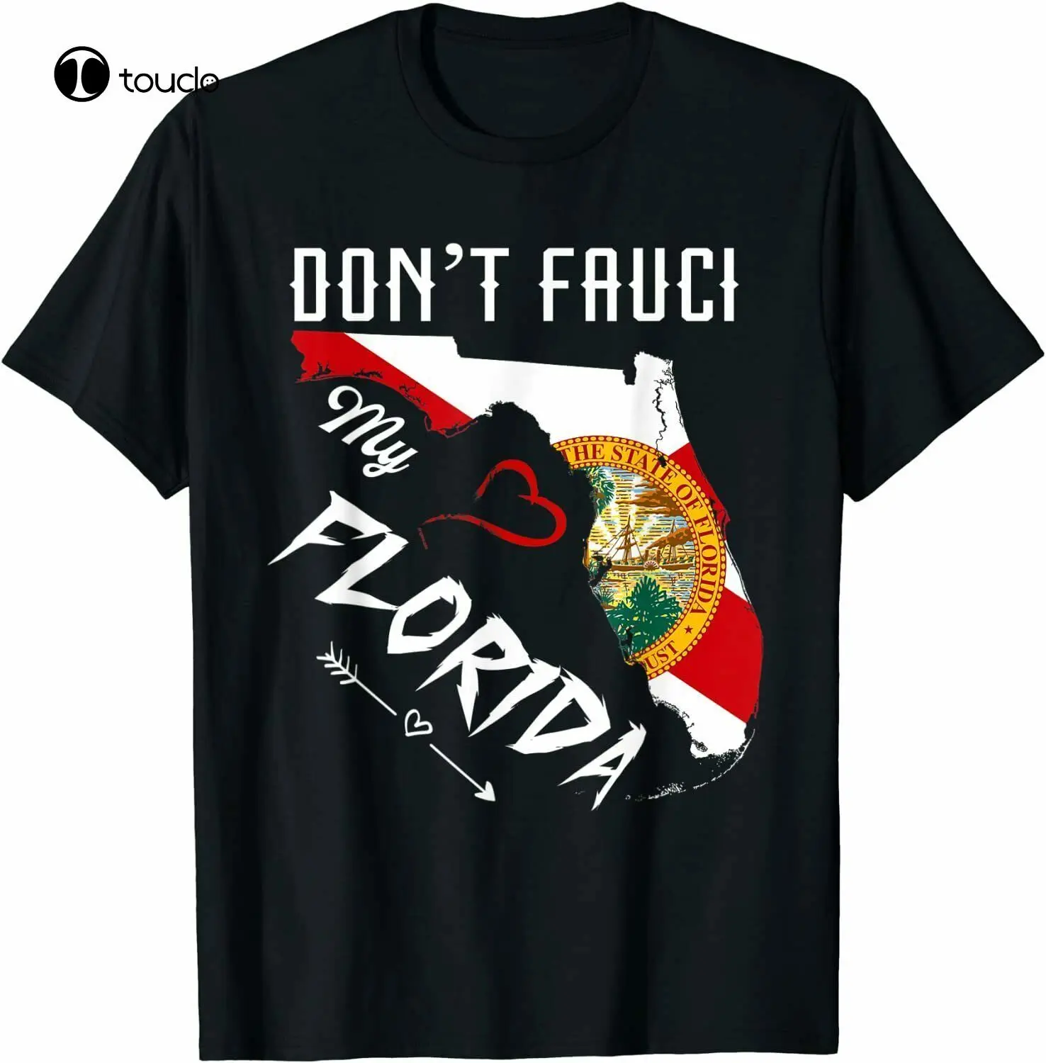 

New Don'T Fauci My Florida Flag Vintage Florida Map T-Shirt Tee Shirt Cotton T Shirt Unisex