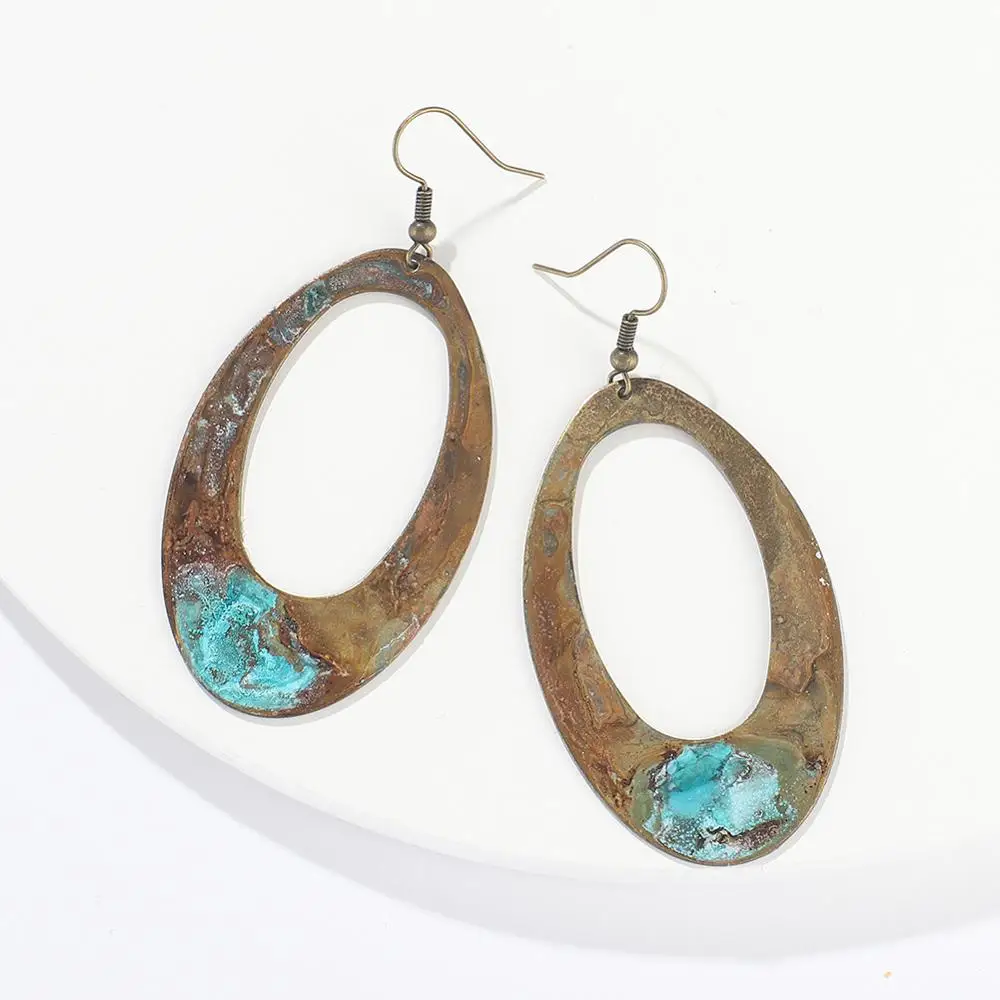 

Fashion vintage oval drop earring