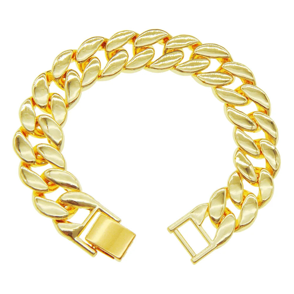 

New Punk Hip Hop Men Bracelet Glossy Cuban Chain Simple Male Domineering Geometry Accessories Jewelry Gift For Men