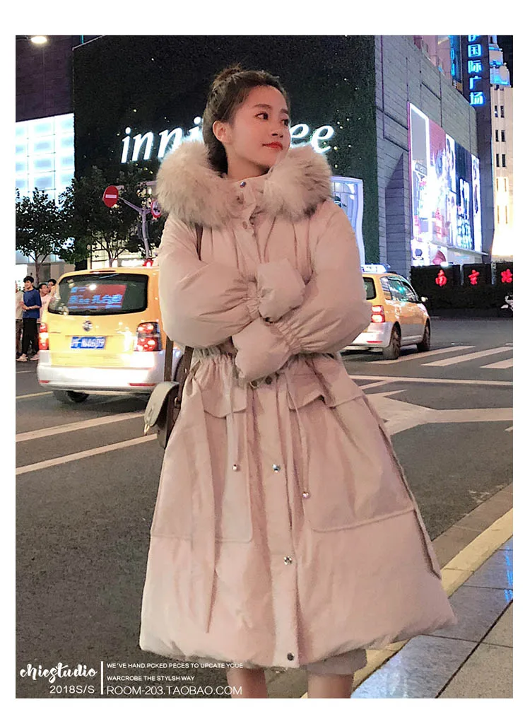 

Winter Jacket Women 2019 New High Quality Women Long Down Coat Big Size Loose Down Jacket Female Thick Warm Coat AA-399
