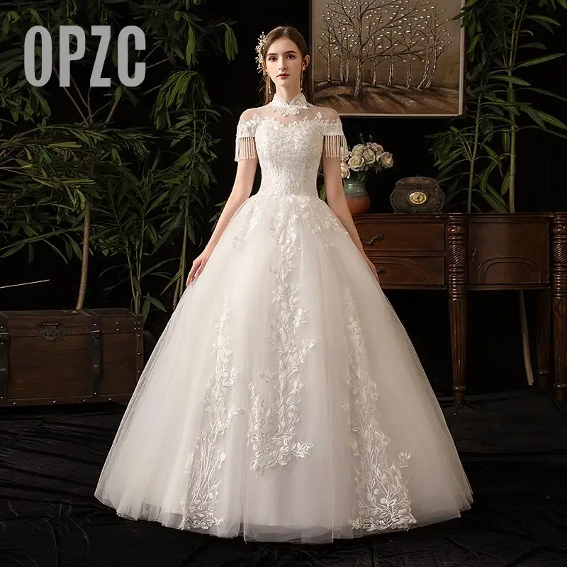 OPZC Новое модное красивое свадебное платье с бисером элегантное роскошное