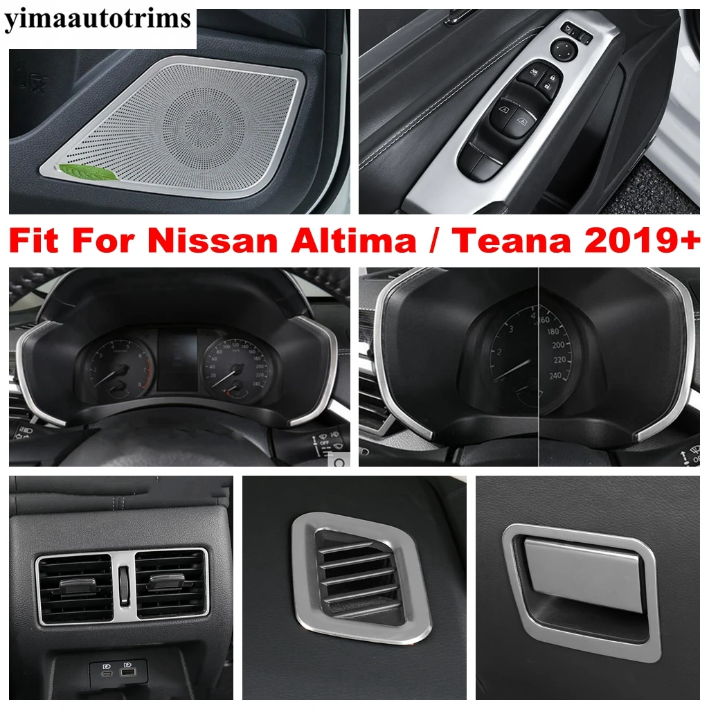 

Rear Air AC Vent Outlet / Co-pilot Glove Box Sequin Cover Trim Stainless Steel Accessories For Nissan Altima / Teana 2019 - 2021