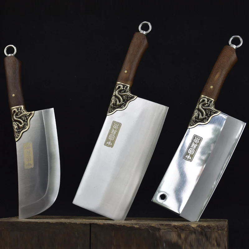 

Кухонный нож Sharp Longquan, медная железная режущая машина, измельчитель, кованые стальные ножи ручной работы, набор инструментов для мяса и птиц...