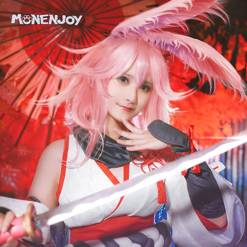 Парик для косплея Monenjoy Honkai Impact 3 Yae Sakura Gyakushinn Miko Pink Cos Hair | Тематическая одежда и
