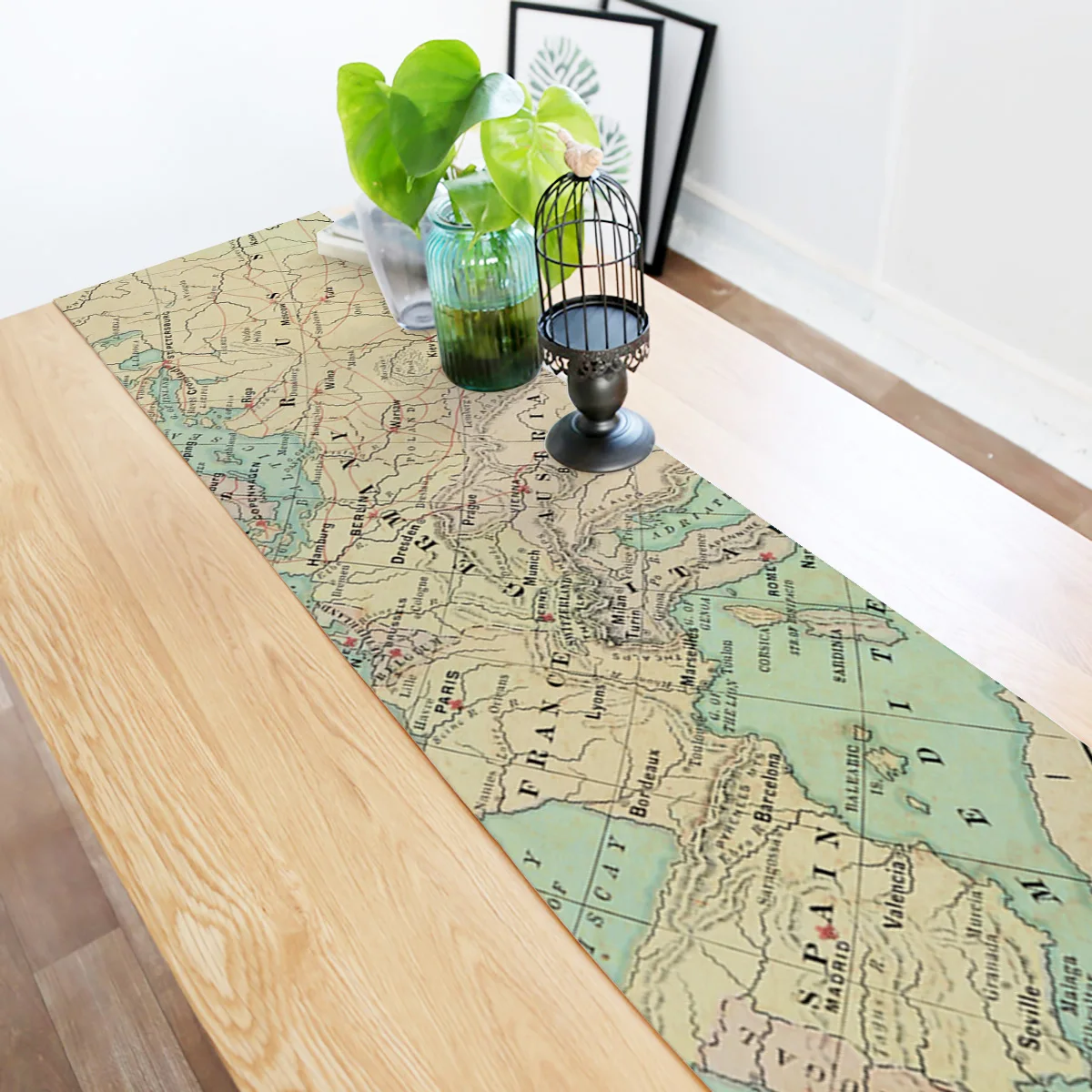 Настольная дорожка современная Европа винтажная карта настольная ткань