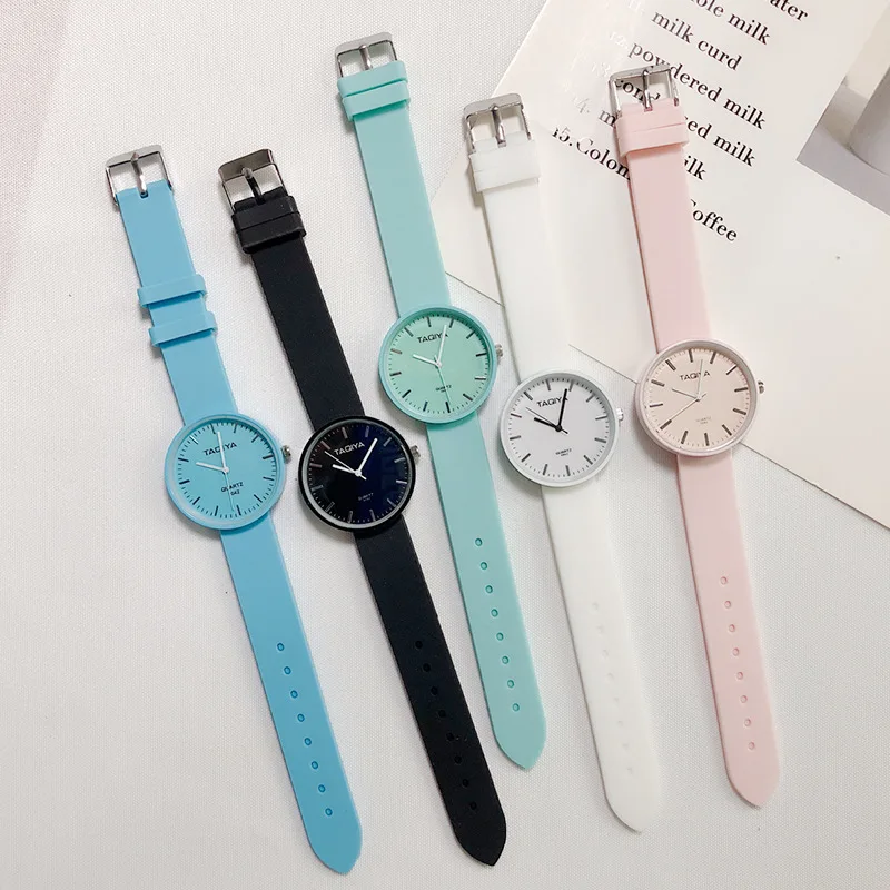 

2021 New Fashion Women's Watches Ins Trend Candy Color Wrist Watch Korean Silicone Jelly Watch Clock Gifts for Women