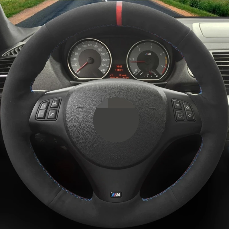 

Hand Sewing Car Steering Wheel Cover Black Suede Braid For BMW M Sport M3 E90 E91(Touring) E92 E93 E87 E81 E82(Coupe) E88 X1 E84