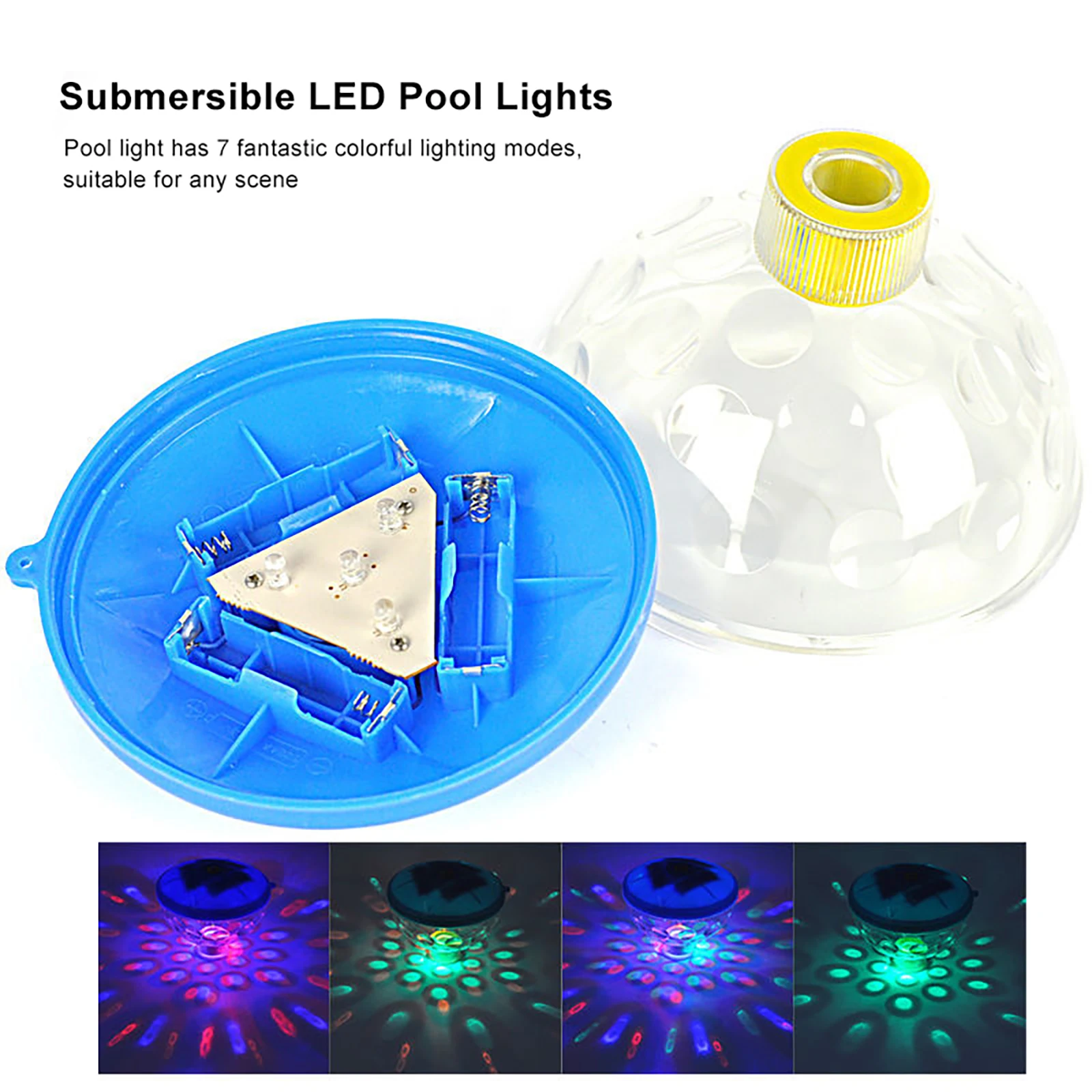 

Submersible LED Pool Lights 7 Colors Changing Underwater Floating Lights Waterproof Light for Pond Bathtub Tub Fountain Aquarium