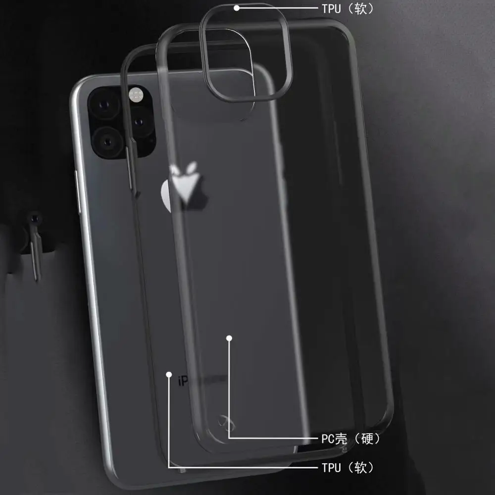 Для iPhone 11 Pro Max чехол с акриловой матовой задней оболочкой + роскошная силиконовая