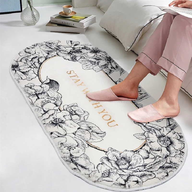 

Nordic INS Style Bedroom Bedside Area Rugs Living Room Coffee Table Thick Non-Slip Blanket Bathroom Hallway Soft Shaggy Doormat