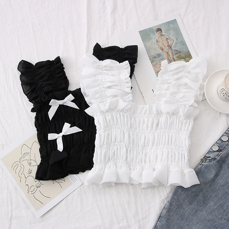 Топ PERHAPS U женский с воротником лодочкой однотонная майка без рукавов укороченный