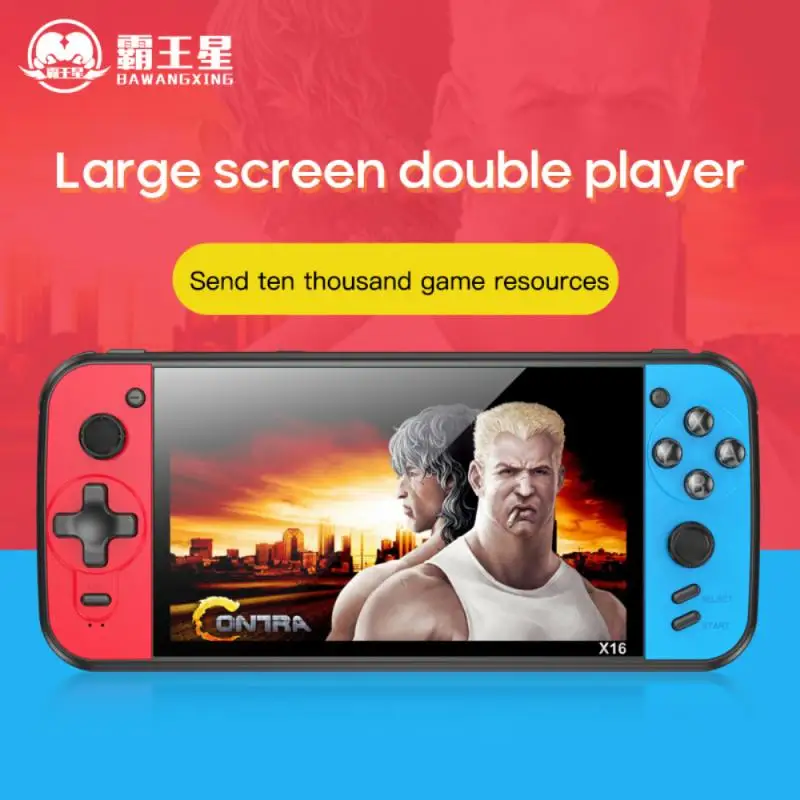 

6.5-Inch Game Console Nostalgic Classic Dual-Shake Gamepad 8G Built-in 5000 Game Handheld Game Players Support RMVB AVI MP4 3GP