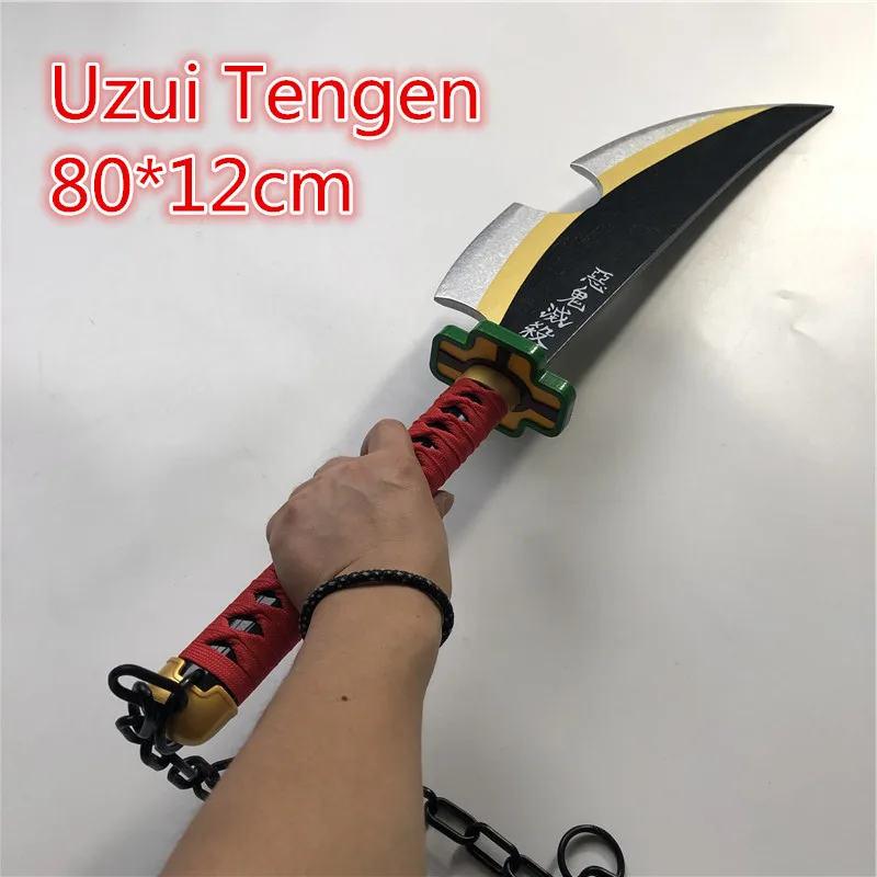 

Anime Kimetsu no Yaiba Sword Weapon Demon Slayer Uzui Tengen Cosplay Sword Ninja Knife 1:1 wood Weapon Prop