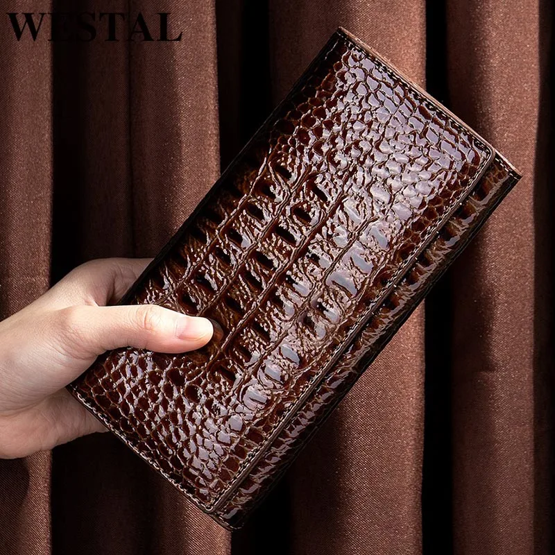 

WESTAL Vintage Women's Purses Leather Coin Wallet Women Wallets Made Of Leather Clutch Bags Womens Purses Coins and Cards 516