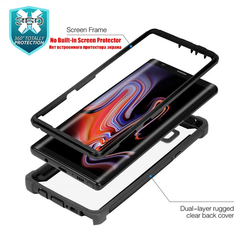 Case For S21 Heavy Duty Protection PC+TPU Clear Case For Samsung Galaxy S21 Ultra S20 Fe S10 5G S20 Lite Shockproof Sturdy Cover