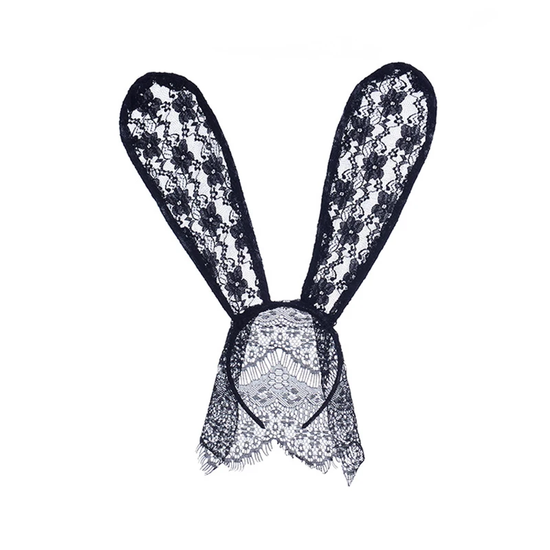 

1Pcs Black Sexy Lace Masquerade Mask Women Halloween Costume Party Rabbit Bunny Ears Lace Eye Mask Black Fashionable sexy