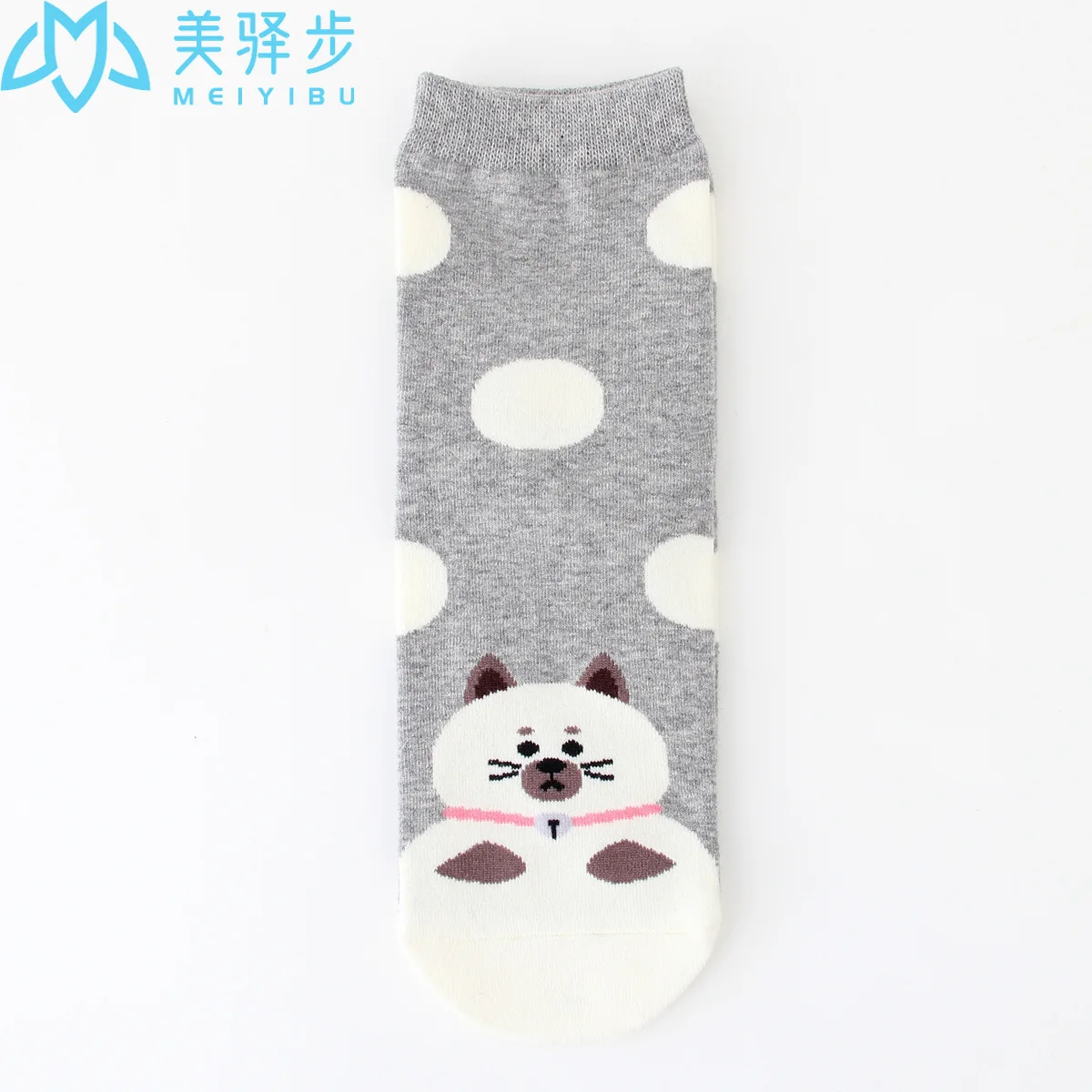12 Pairs Per Set Dot Women's Socks Cute Cartoon Dog Puppy Socks Hot Sales Women's Socks.