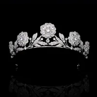 Retro Royal Rose Crown Forest Series Wedding Bridal Tiaras Full Zircon Bride Headband Bridesmaid Diadem Headdress Jewelry HQ0519