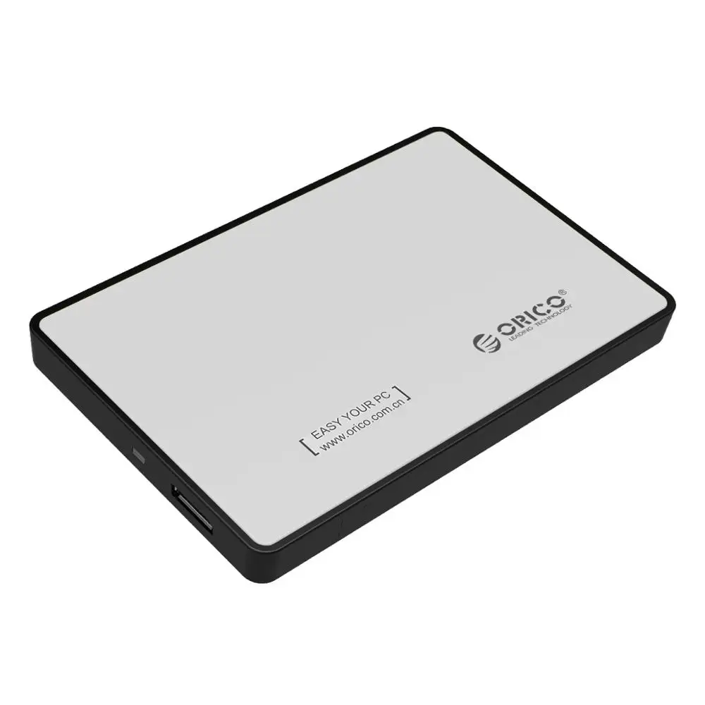 ORICO чехол для внешнего жесткого диска 2,5 дюйма USB 3,0 для 9,5 мм 7 мм 2,5 дюйма SATA HDD SSD UASP поддерживается - Цвет: Серебристый