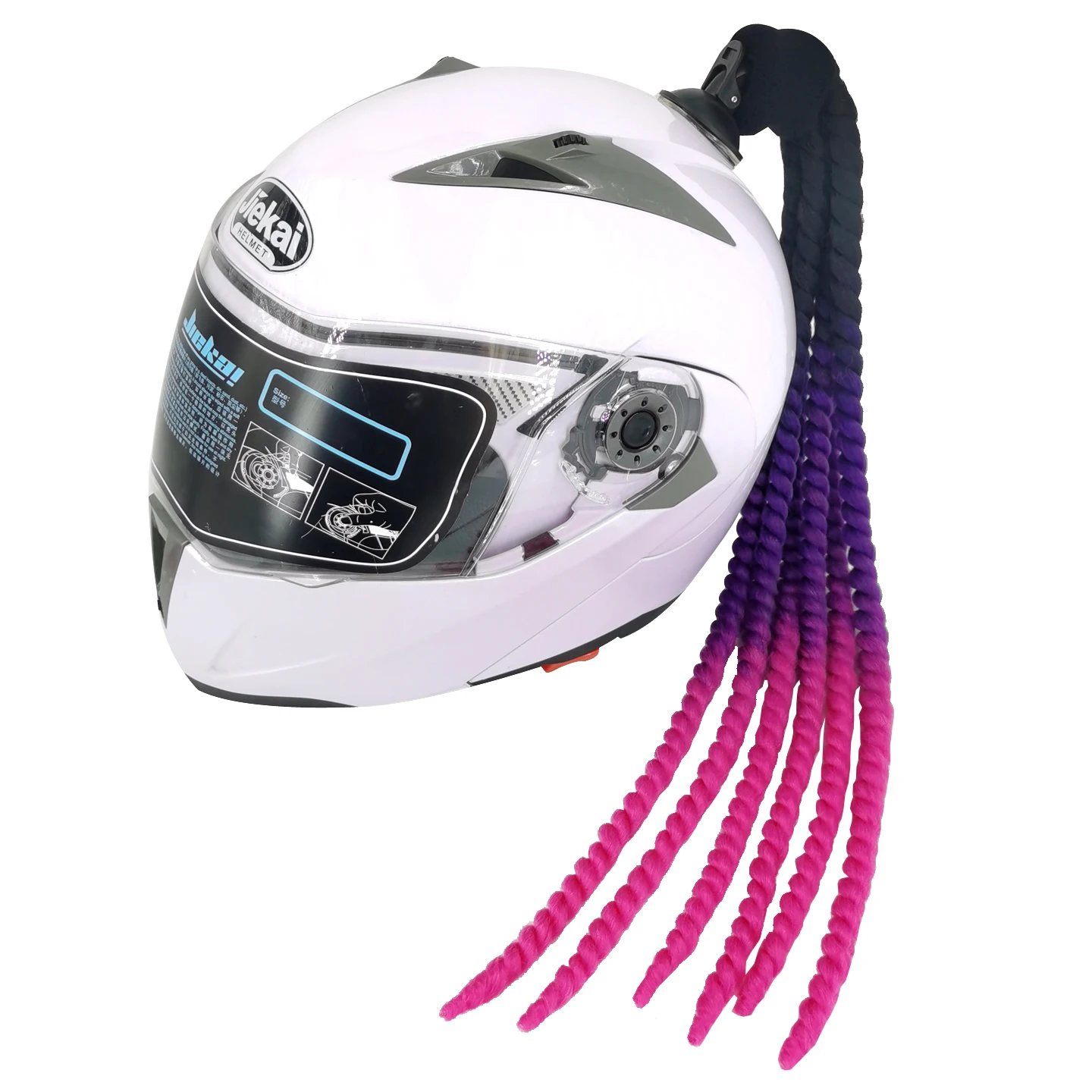 

Helmet Braid Motorcycle Motorcycle Woman Helmet Braid 24" Helmet with Dirty Braid with Twisted Sucker Double Braid