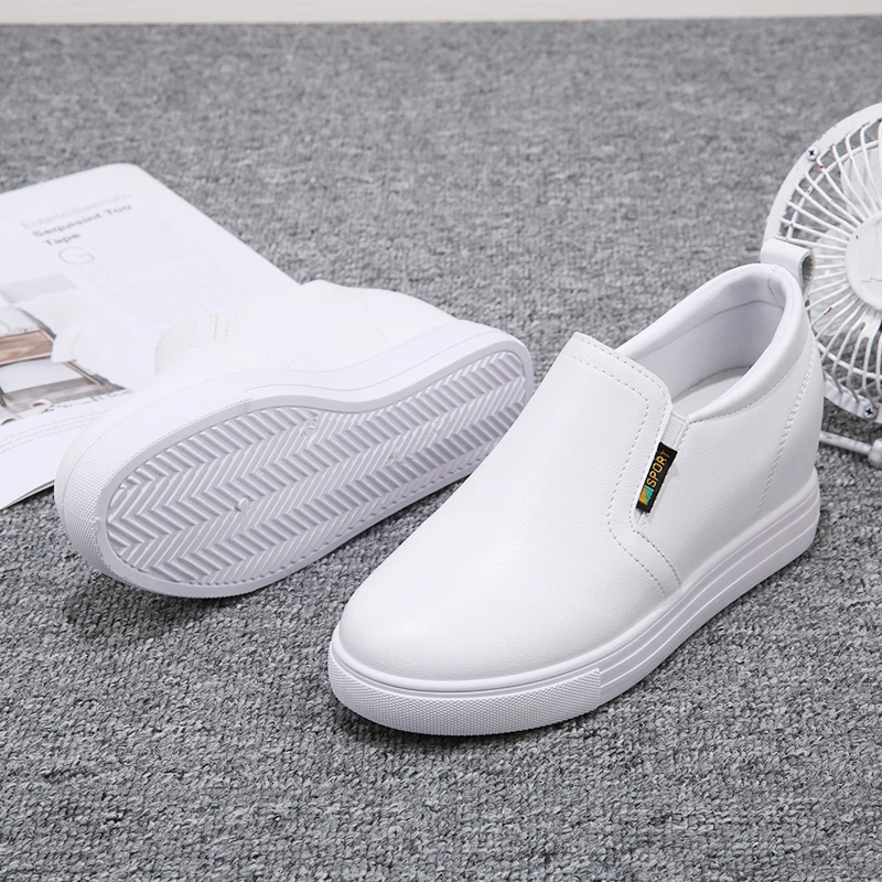 Pupuda/обувь на танкетке Женская черная обувь платформе Женские модные белые