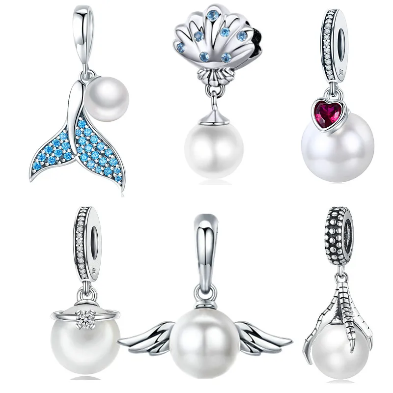 Новинка подлинное серебро 925 пробы хвост русалки Пресноводный Жемчуг подвеска