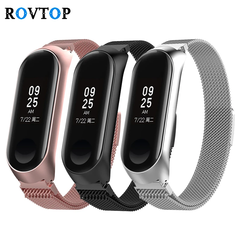 Mi Band 3 4 ремешок на запястье металлический Безвинтовой браслет из нержавеющей стали для Xiaomi mi 4 3 Ремешок Браслет mi Band 4 3 браслеты Pulseira