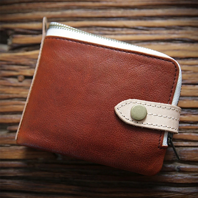 

Men's Leather Vintage Short Wallet Credit Card Holder Bifold Business Purse