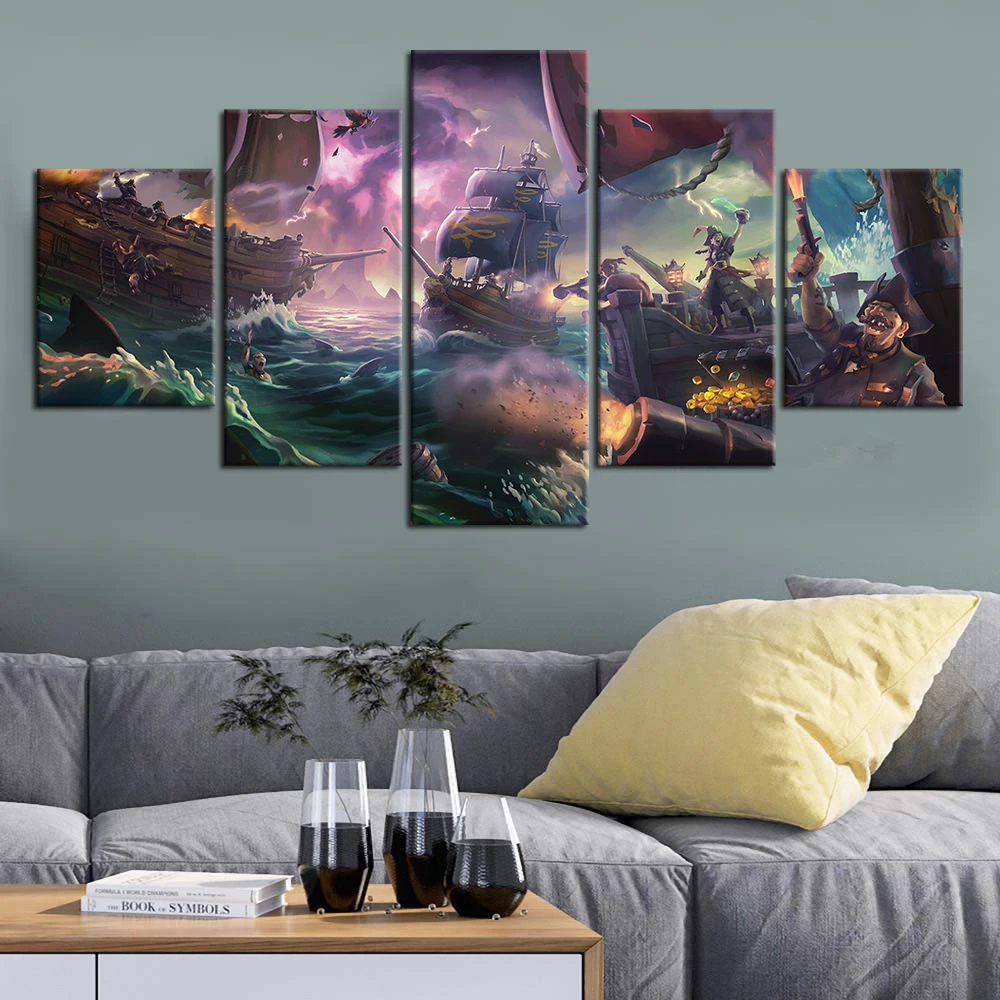 

5 Pieces Wall Art Canvas Thieves Game Posters Painting Living Room Picture Prints Bedroom Mural HD Modern Home Decoration